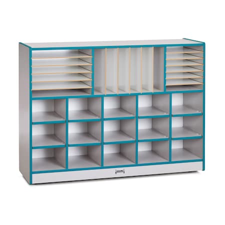 Jonti-Craft Rainbow Accents Sectional Cubbie-Tray Mobile Unit, without Trays, Teal 0415JCWW005